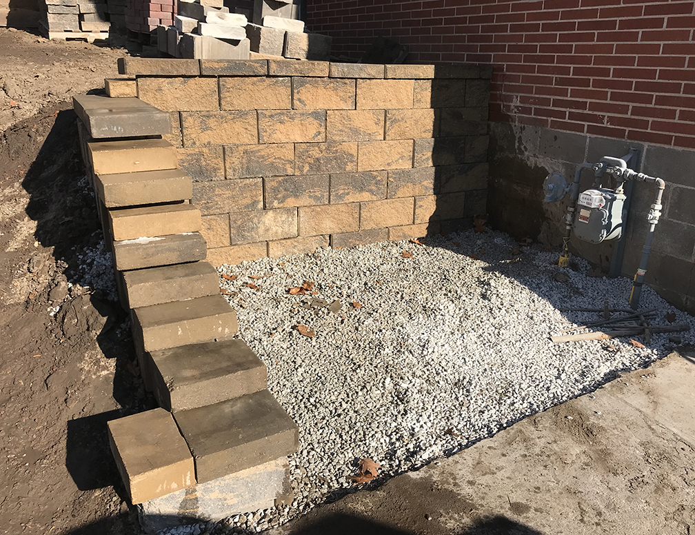 large stone retaining wall