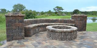 paver patio with fire ring