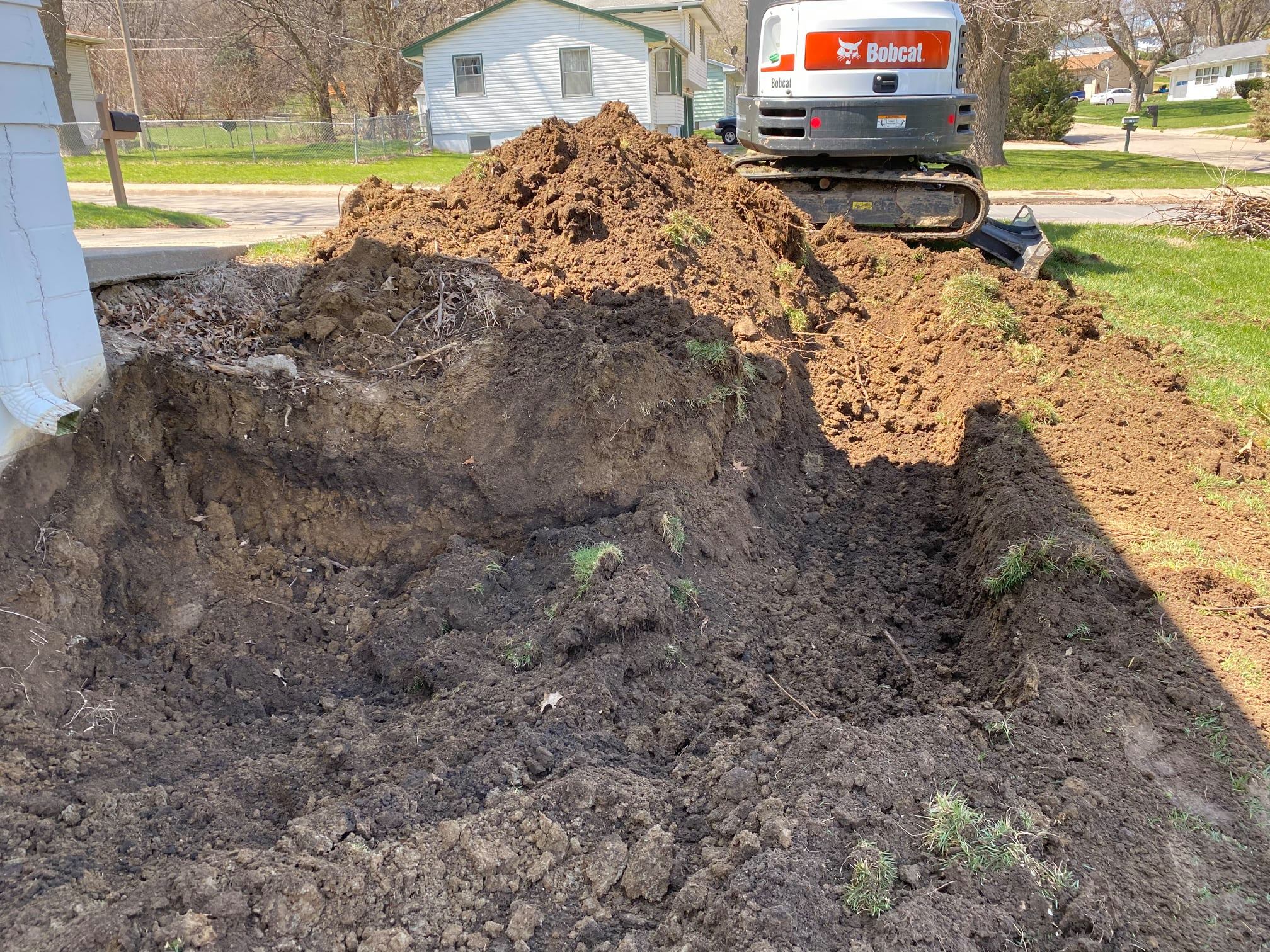 digging a trench