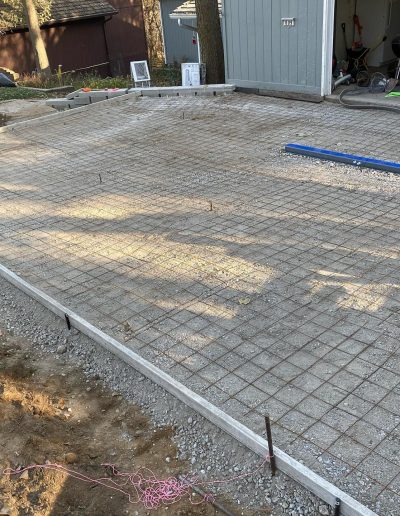 driveway setup for concrete pour