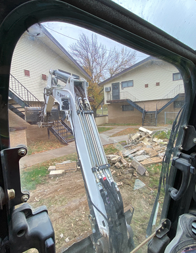 view from backhoe