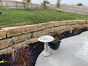 landscaping project, retaining walls