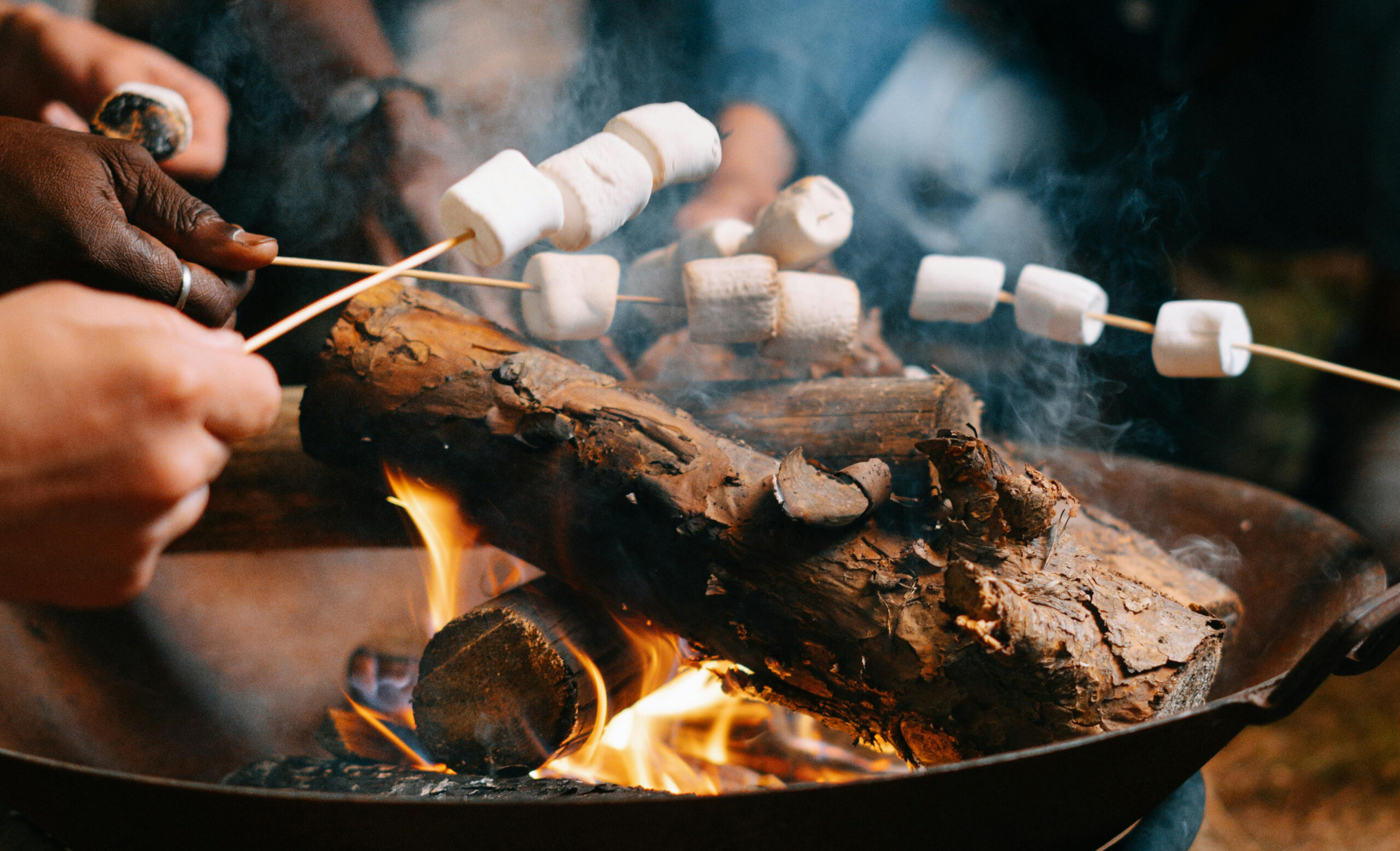 marshmallows over a fire